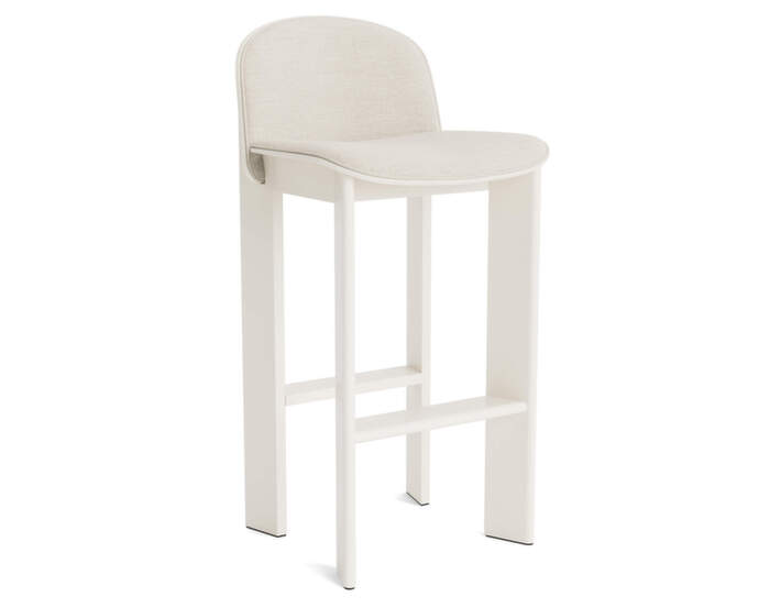 Chisel 35 Bar Stool H75, cream white lacquered beech / Mode 11