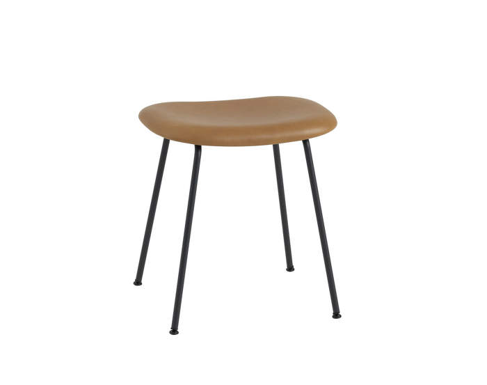 Stolička Fiber Stool kůže/cognac, podnož black