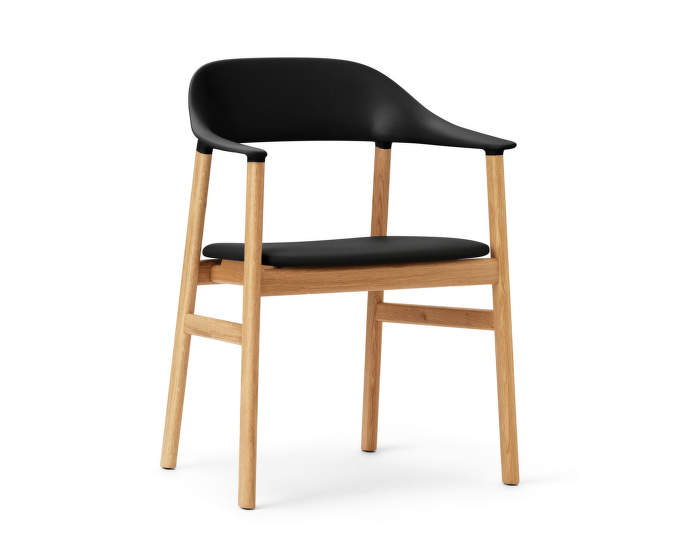 Židle Herit Armchair Oak Leather, black