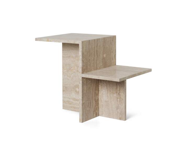 Distinct Side Table, travertine