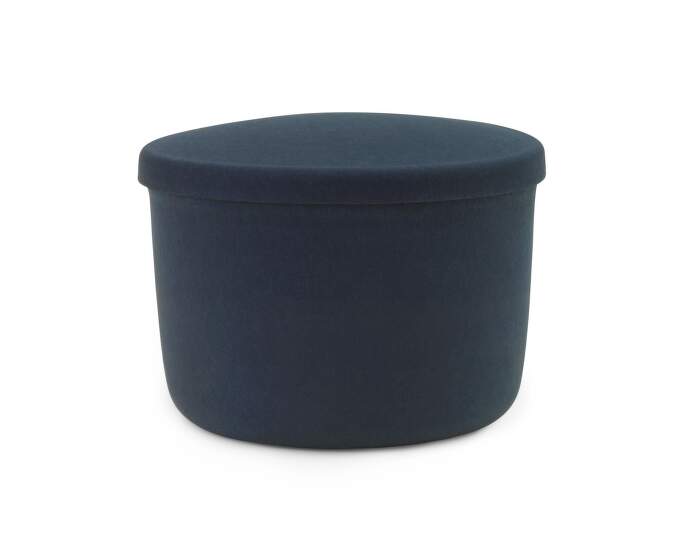 Hide Storage Pouf Small, steel blue