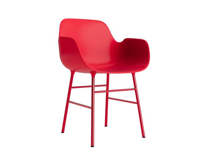 Form Armchair Steel, bright red