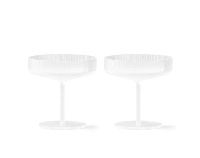 Ripple Champagne Saucers Set of 2, frosted
