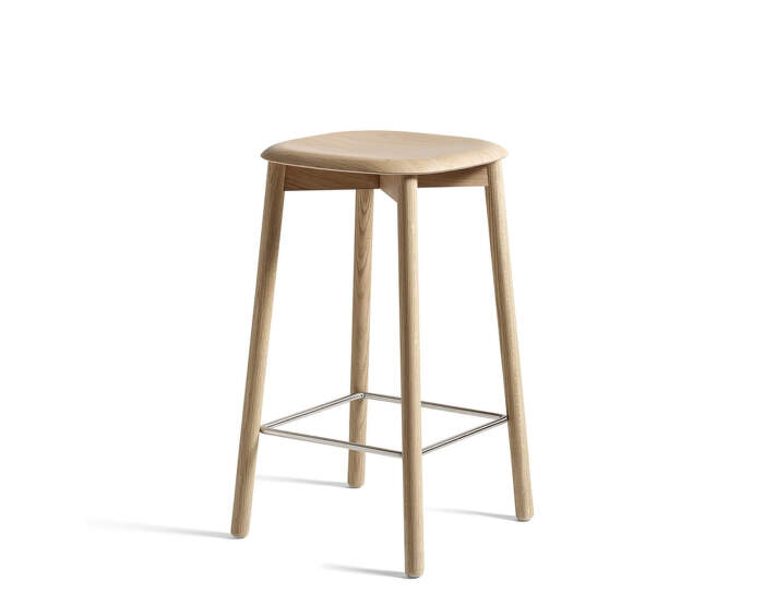 Soft Edge 82 Bar Stool Low, water-based oak