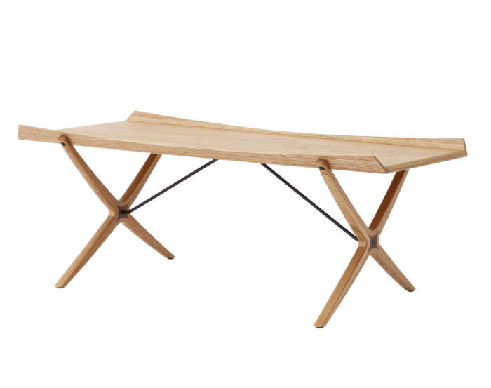 X Coffee Table HM13, lacquered oak and walnut