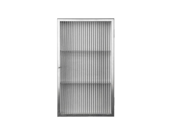 Haze Wall Cabinet Reeded Glass, stainless steel