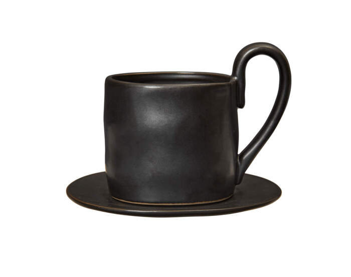 Flow Mug with Saucer, black