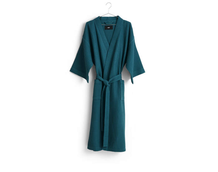 Waffle Bathrobe, petrol blue