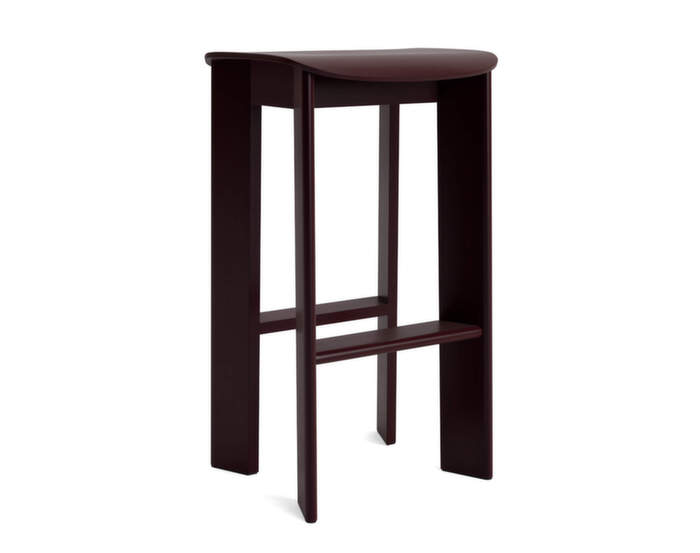 Chisel 30 Bar Stool H75, dark bordeaux lacquered beech