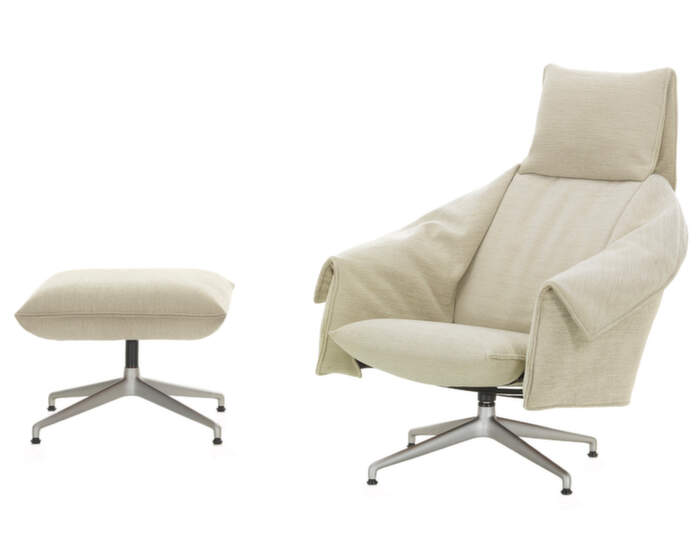 Křeslo Bascule Highback s otomanem, Iroko 2 cream