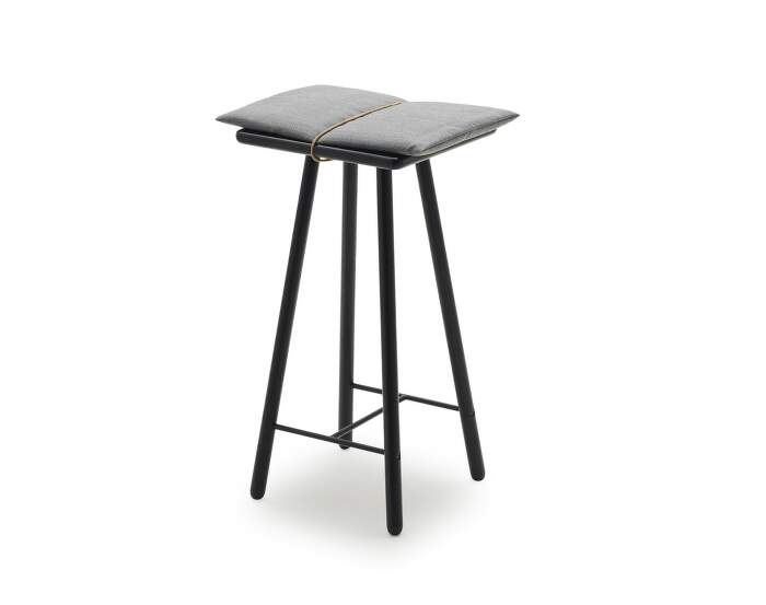 Georg Bar Stool Low, light grey / black oak