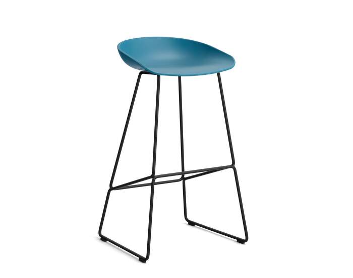 AAS 38 Bar Stool High Black Steel, azure blue