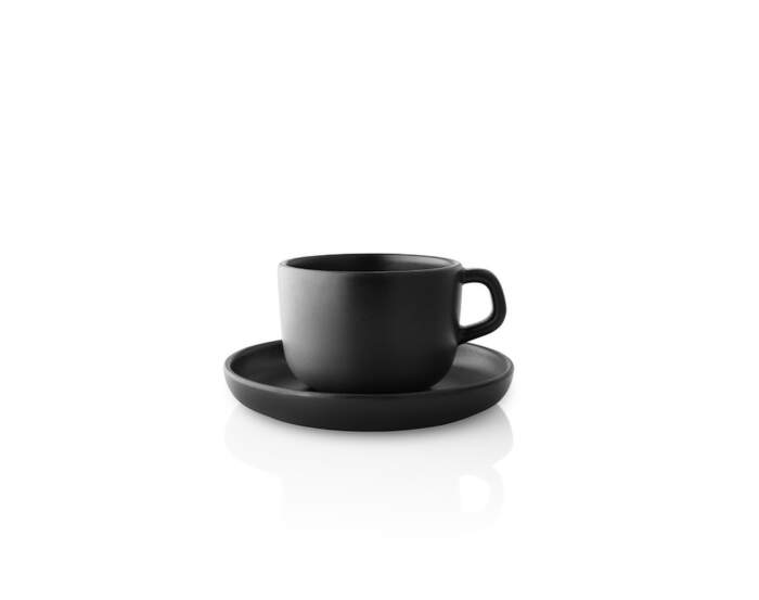 Nordic Kitchen Cup 20 cl with Saucer, black