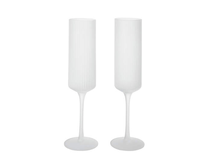 Ripple Champagne Flutes, set of 2, frosted
