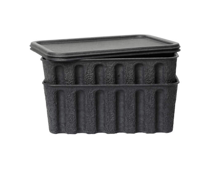 Paper Pulp Box Large, Set of 2, charcoal