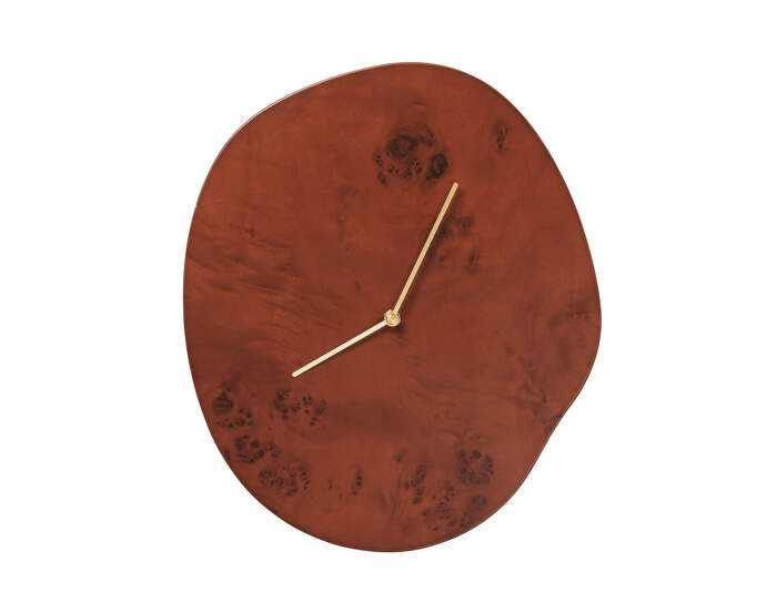 Melt Wall Clock, dark stained burl