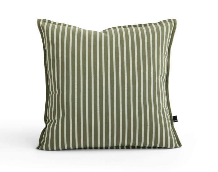 Terrazza Cushion, olive bold stripe