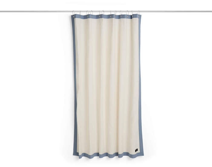 Outline Shower Curtain, cream blue
