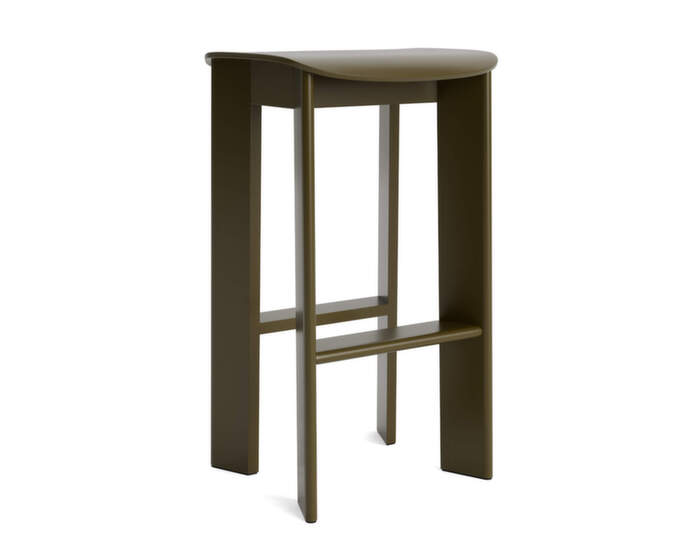 Chisel 30 Bar Stool H75, green umber lacquered beech