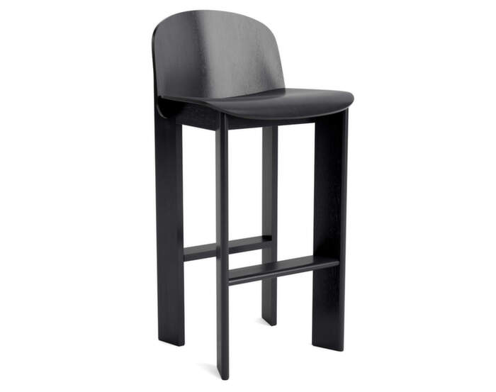 Chisel 35 Bar Stool H75, black lacquered oak