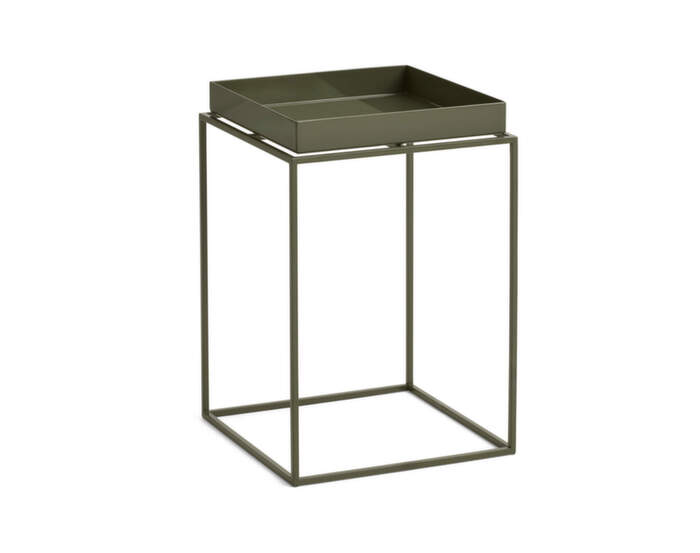 Stolek Tray Table 30x30 High, olive green