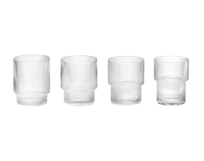 Sklenice Ripple set 4ks, clear