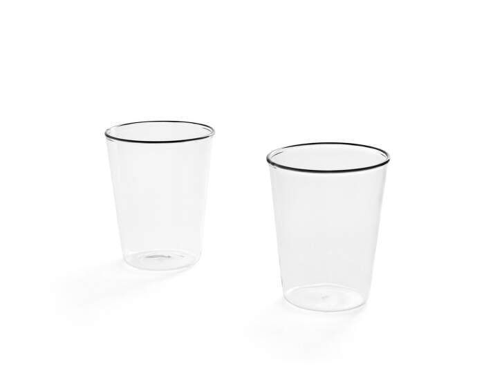 Rim Glass Set of 2, clear w. black