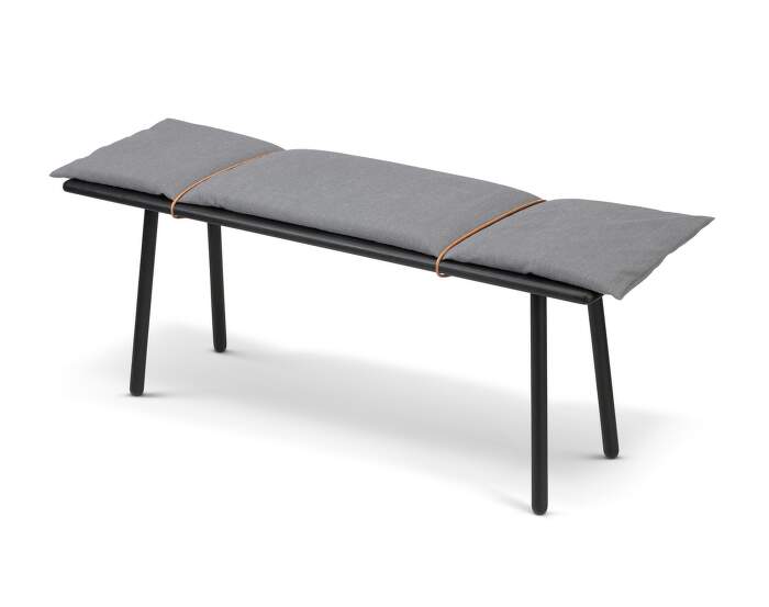 Georg Bench, light grey / black oak