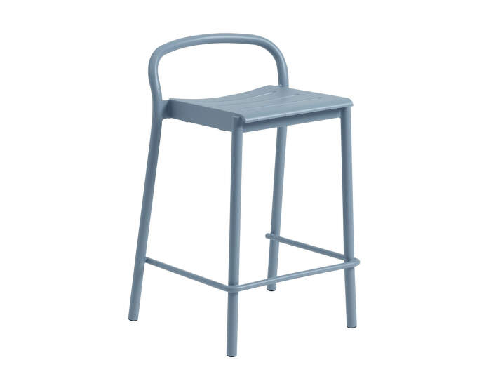 Linear Steel Counter Stool, pale blue