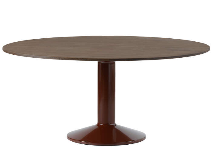Midst Table Ø160, dark oak/dark red