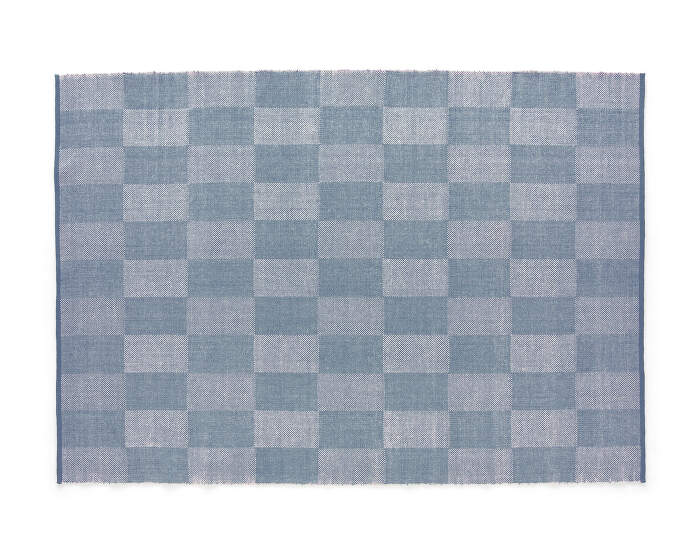 Check Rug 170x240, light blue