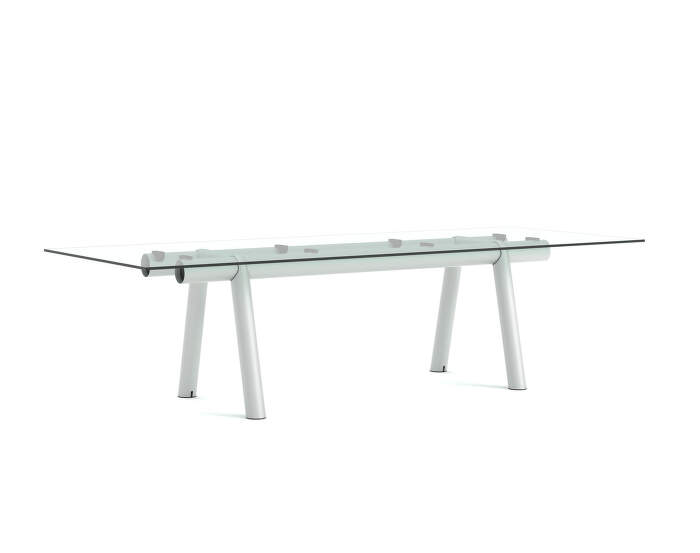 Boa Table 280x110x75 cm, metallic grey / glass