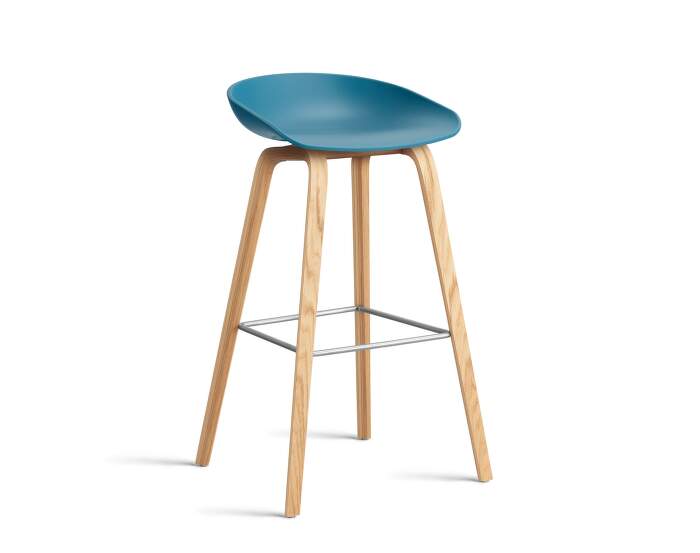 AAS 32 Bar Stool High Oak, azure blue