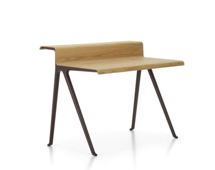 Courier Desk, light oak/dark bordeaux