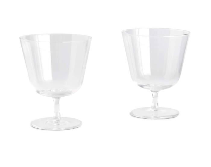 Curve Stem Glass Small, set of 2, clear