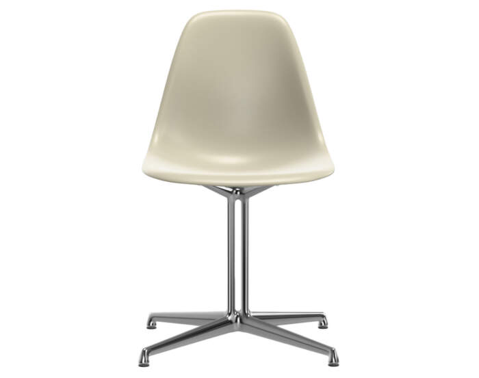 Eames Plastic Side Chair DSL, pebble/polished aluminium
