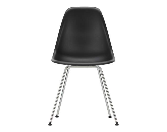 Eames Plastic Side Chair DSX, chrome/deep black