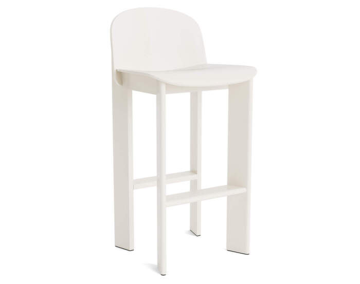 Chisel 35 Bar Stool H75, cream white lacquered beech