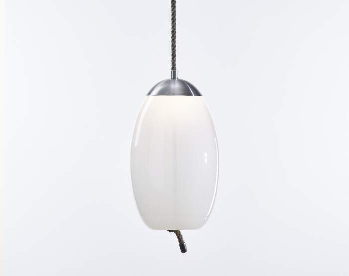 Knot Uovo PC1018  Lamp, opaline / stainless steel