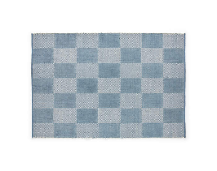 Check Rug 140x200, light blue