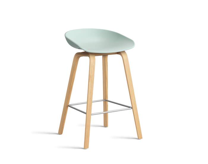 AAS 32 Bar Stool Low Oak, dusty mint