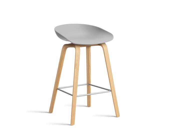 AAS 32 Bar Stool Low Oak, concrete grey