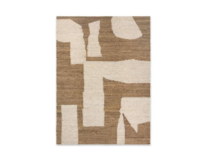 Piece Rug 140x200, off-white / toffee