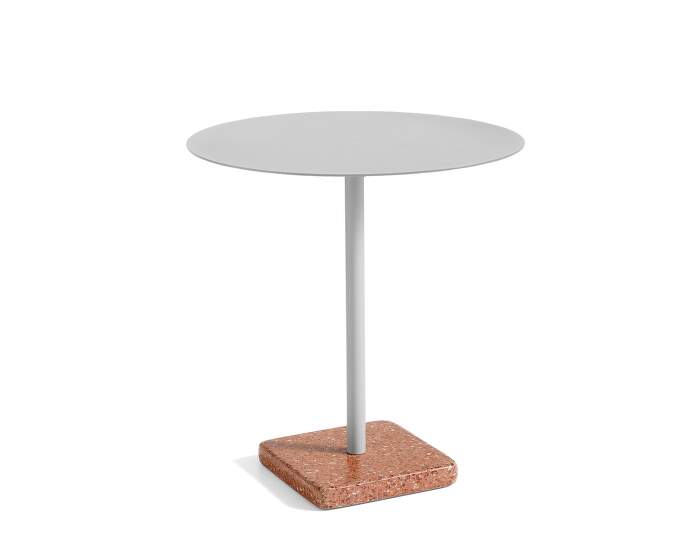 Terrazzo Table Ø70, red terrazo/grey