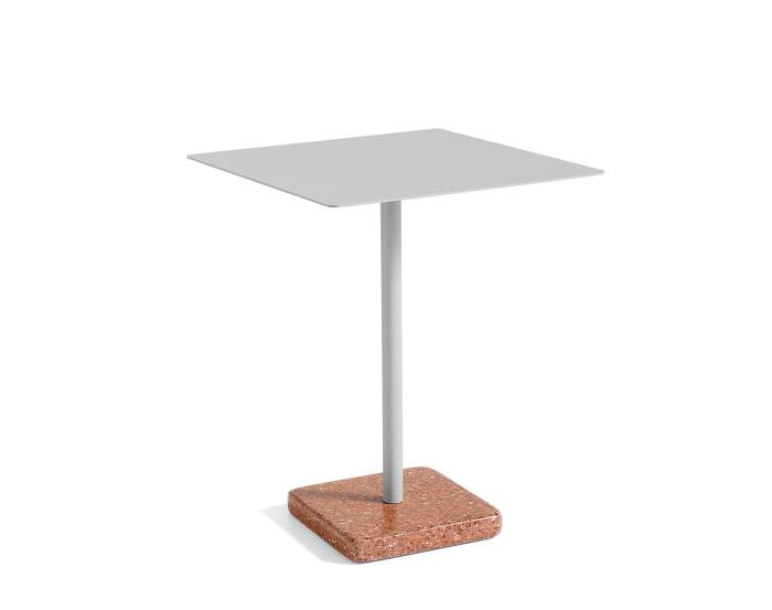 Terrazzo Table 60x60, red terrazzo / sky grey