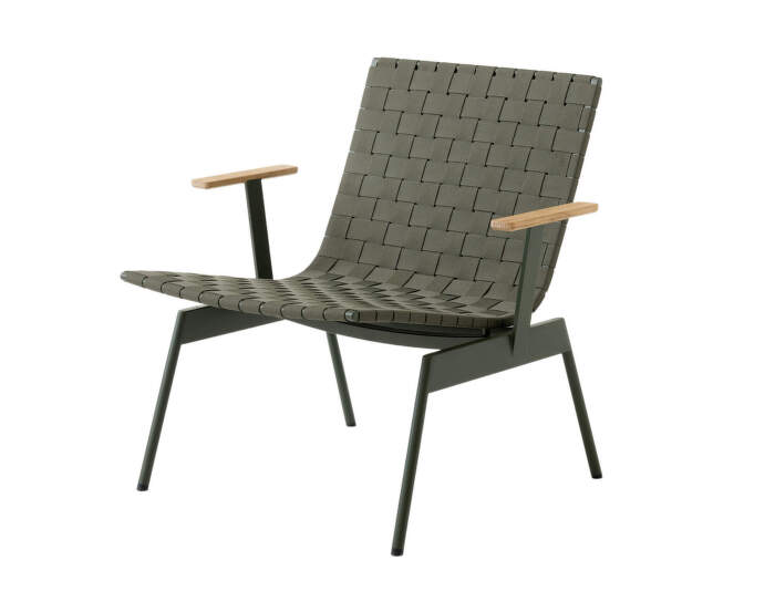 Ville Outdoor Lounge Chair AV45 with Arms, bronze green