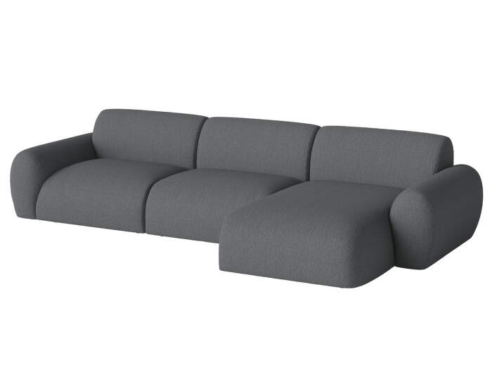Núvol 3 Modules With Small Corner and Chaise Longue Right, dark grey