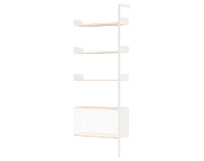 Rombe IF6 Add-on Bay Cabinet, alabaster/lacquered oak
