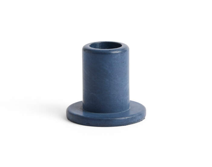 Tube Candleholder Concrete Small, midnight blue