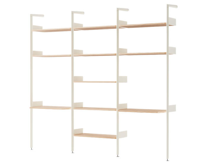 Rombe Configuration I, alabaster/lacquered oak